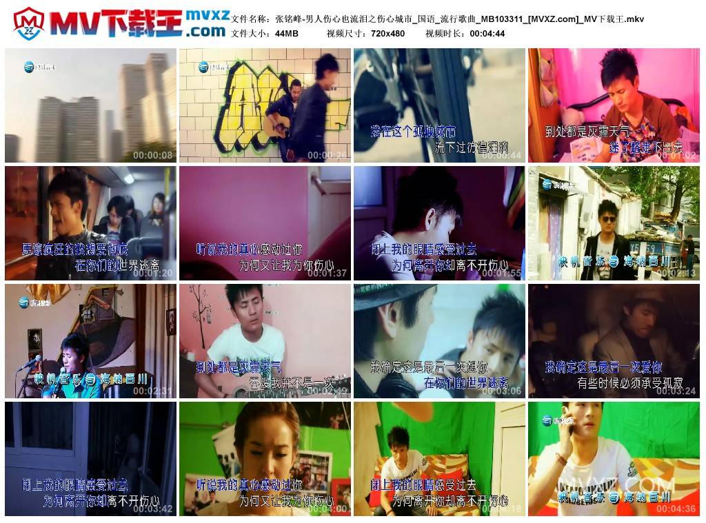 张铭峰-男人伤心也流泪之伤心城市_国语_流行歌曲_MB103311